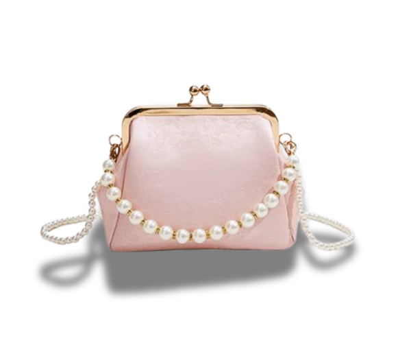 Sac rose orné de perles