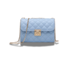 Petit Sac Bleu Clair Matelassé En Cuir