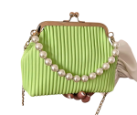 Petit Sac À Main Vert Menthe Avec Perles - Élégance Moderne