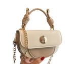 Petit Sac Bandoulière Beige À Chaîne Dorée – Style Élégant