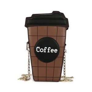 Petit Sac Noir Et Marron Cup De Café Original – Design Fun Et Tendance