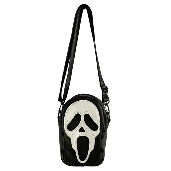 petit sac bandoulière noir et blanc tête de fantôme
