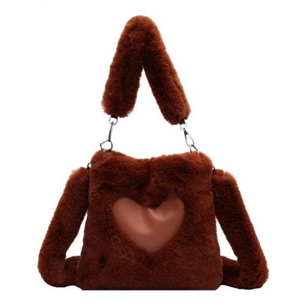 sac d'exception fausse fourrure rouge