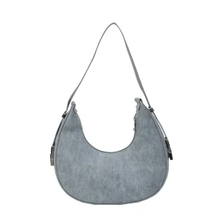 Petit Sac Demie Lune Minimaliste Bleu Pâle