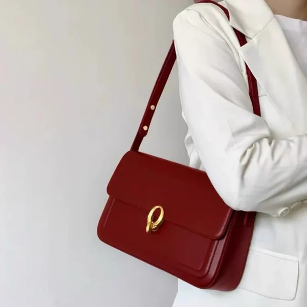 sac à main cuir bordeaux chic