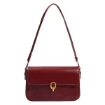 petit sac à main classique en cuir bordeaux