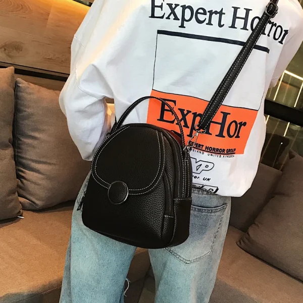 sac à dos compact pour femme en cuir