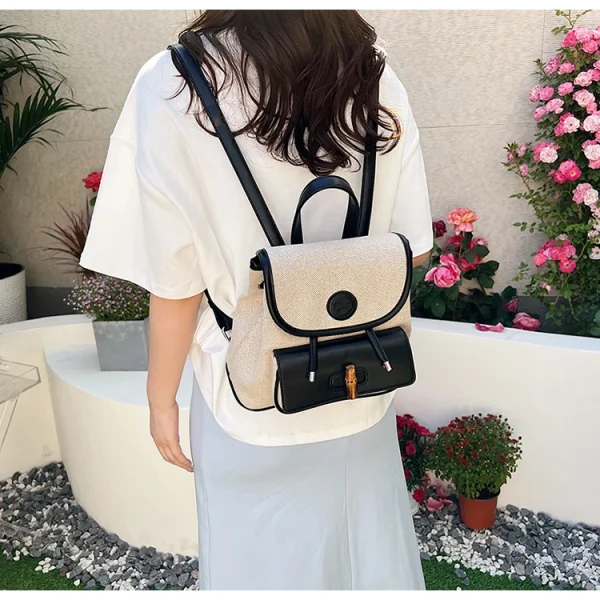 sac à dos mode beige et marron