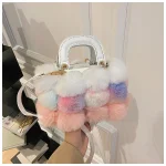 mini sac à main en pompon