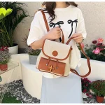 Petit Sac à Dos Beige et Marron - Élégance Vintage et Pratique