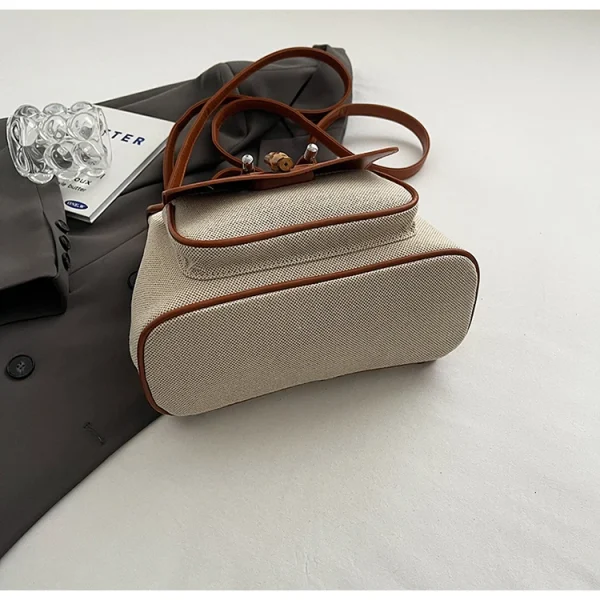 sac à dos vintage beige et marron