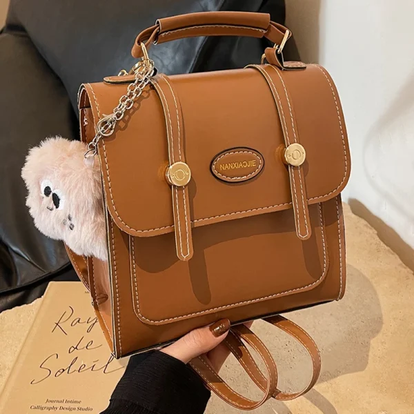 sac à dos noir en cuir véritable