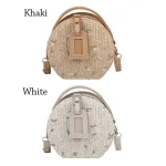 petit sac de plage en paille tressée