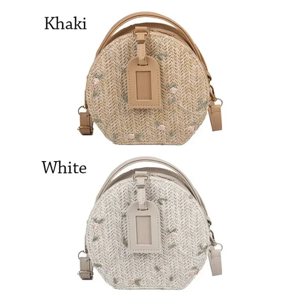 petit sac de plage en paille tressée