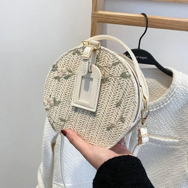 sac en paille souple rond