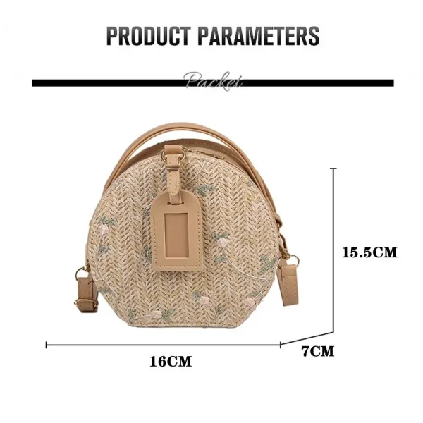 sac rond en paille tressée pour femmes