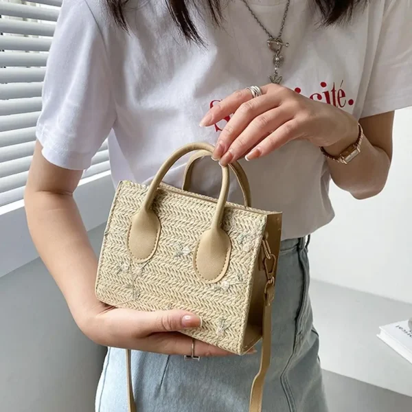 sac en paille couleur unie