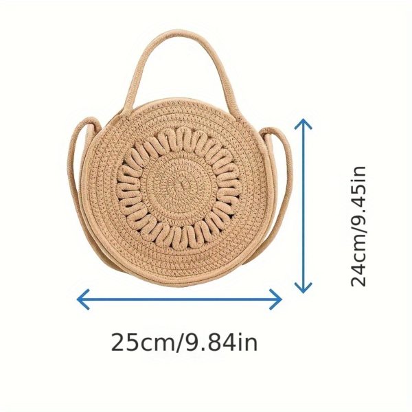 sac à bandoulière rond en paille