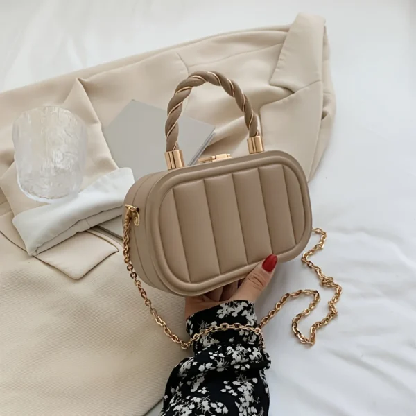 sac rayé anse tressée