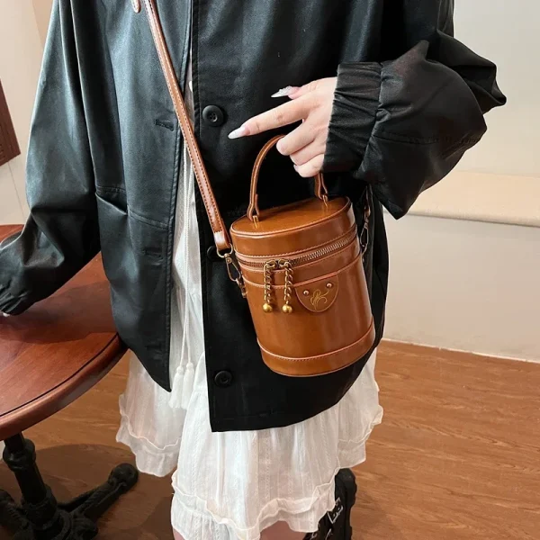 sac de mode rond en similicuir