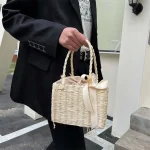 sac élégant en paille naturel