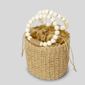 sac été en seau avec perles de bois