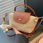 Petit sac été à bandoulière en paille tressée