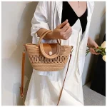 mini sac en coton beige