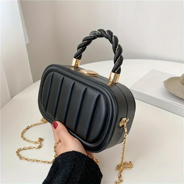 sac à main rayé avec chaîne épaule