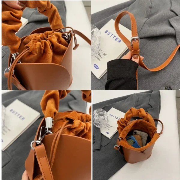 sac mode seau tulipe en similicuir