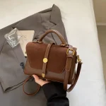 sac en cuir noir style décontracté