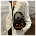 sac citrouille en cuir pour Halloween