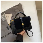 Petit Sac bandoulière messager en cuir noir