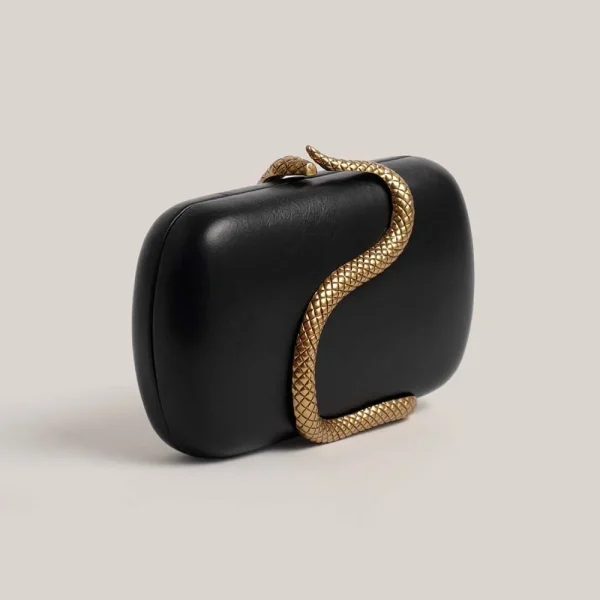 pochette de luxe en cuir rouge effet reptile