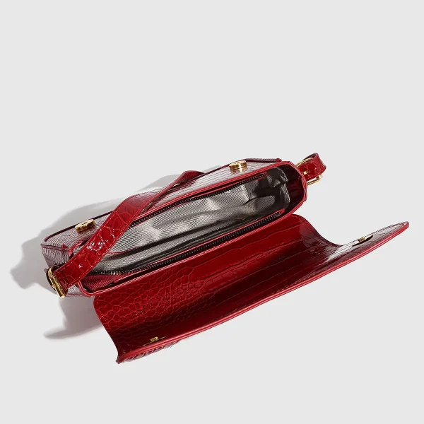 sac rouge petit format crocodile