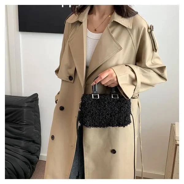 sac à bandoulière effet fourrure pour femme