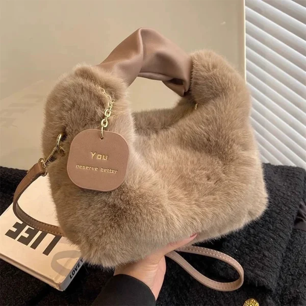 Petit Sac bandoulière en peluche doux et moelleux