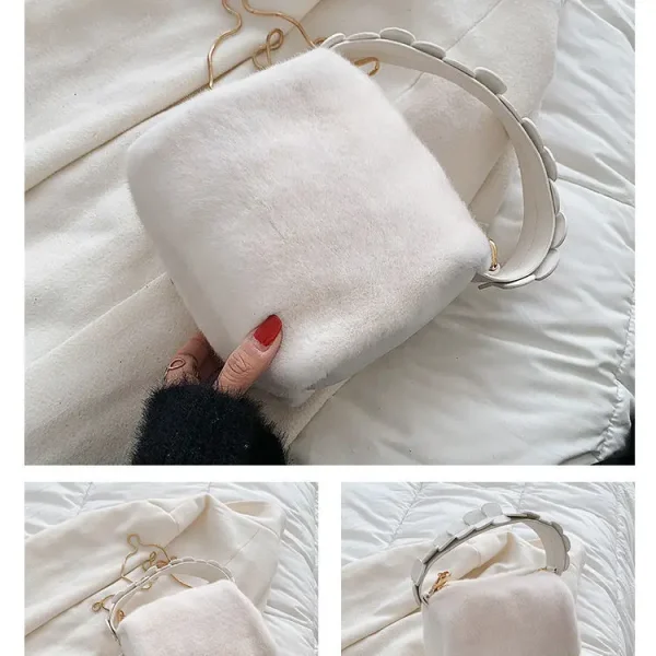 mini sac en peluche rose