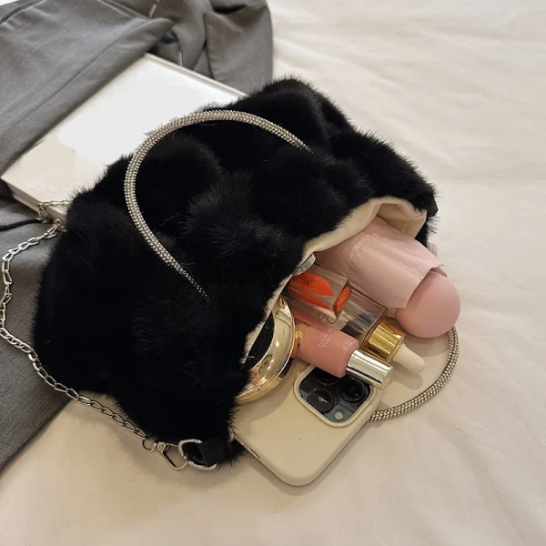 sac à main doux en tissu peluche