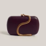 Pochette rouge Serpent en Cuir