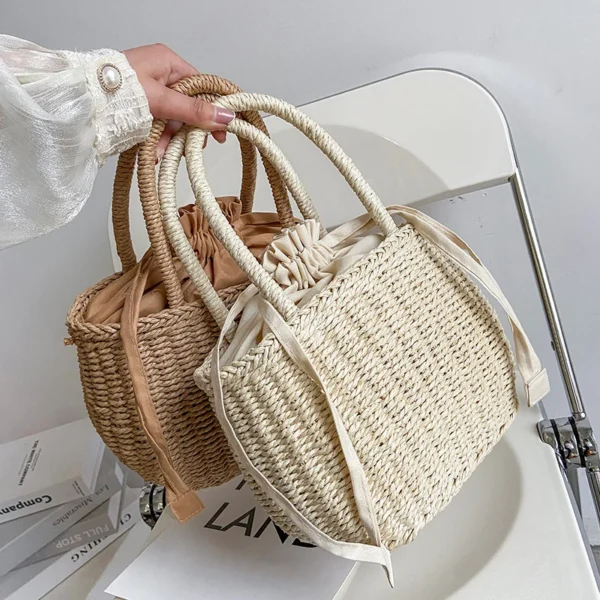 sac cabas d'été en paille tressée