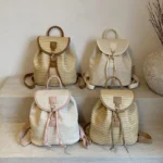 sac à dos design décontracté en paille