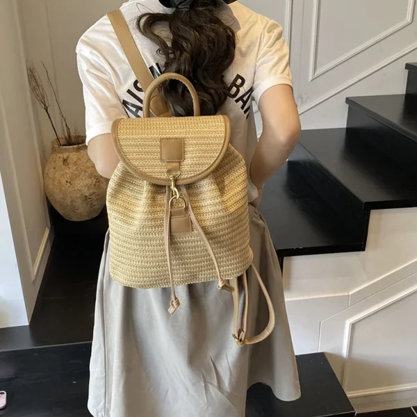 sac à dos décontracté en paille