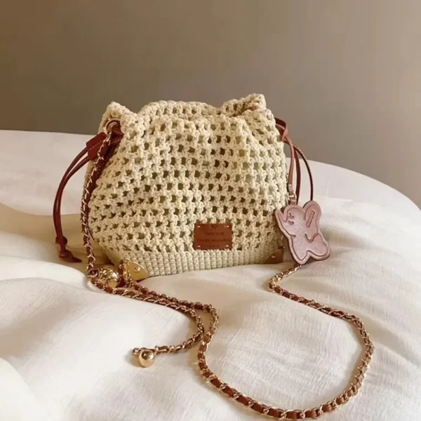 sac en maille chic été beige pour femme