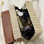 sac à bandoulière en paille tissé