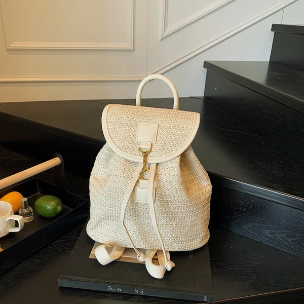 sac à dos versatile en paille tressée