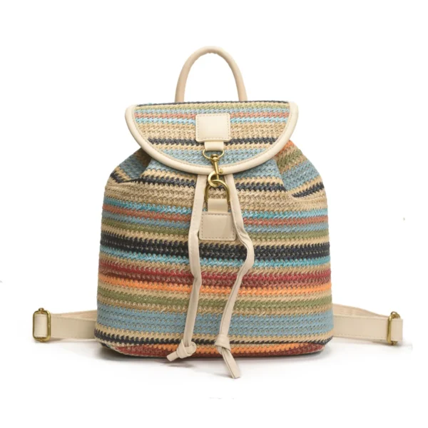 sac de voyage tendance en paille colorée