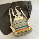 sac à dos coloré en fibres naturelles pour voyages