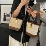 sac de plage en paille naturel